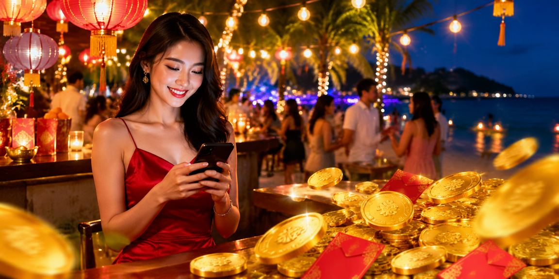 Không khí lễ hội đèn lồng tại Phú Quốc với người dùng nhận thưởng và đặt cược trực tuyến